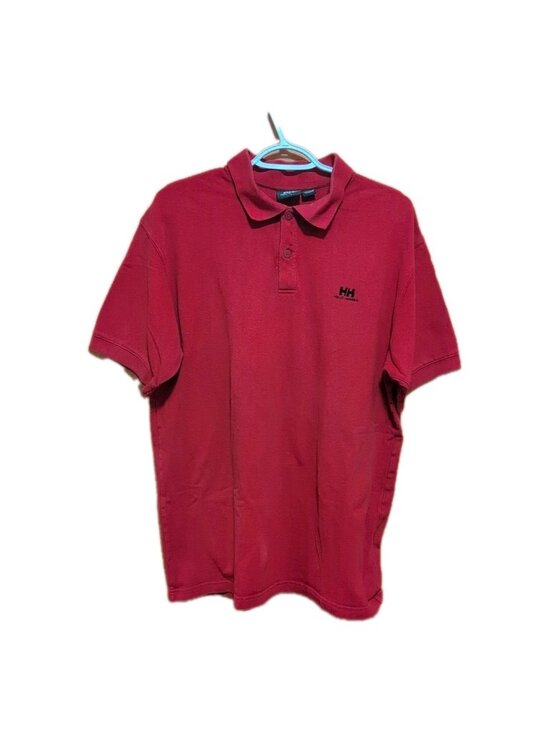 Helly Hansen Other - Helly Hansen Shirt Men's L Red Short Sleeve Polo Solid Cotton Casual